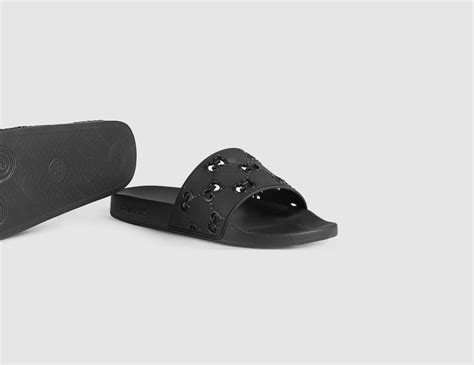 blsck gucci slides|Gucci slide size chart.